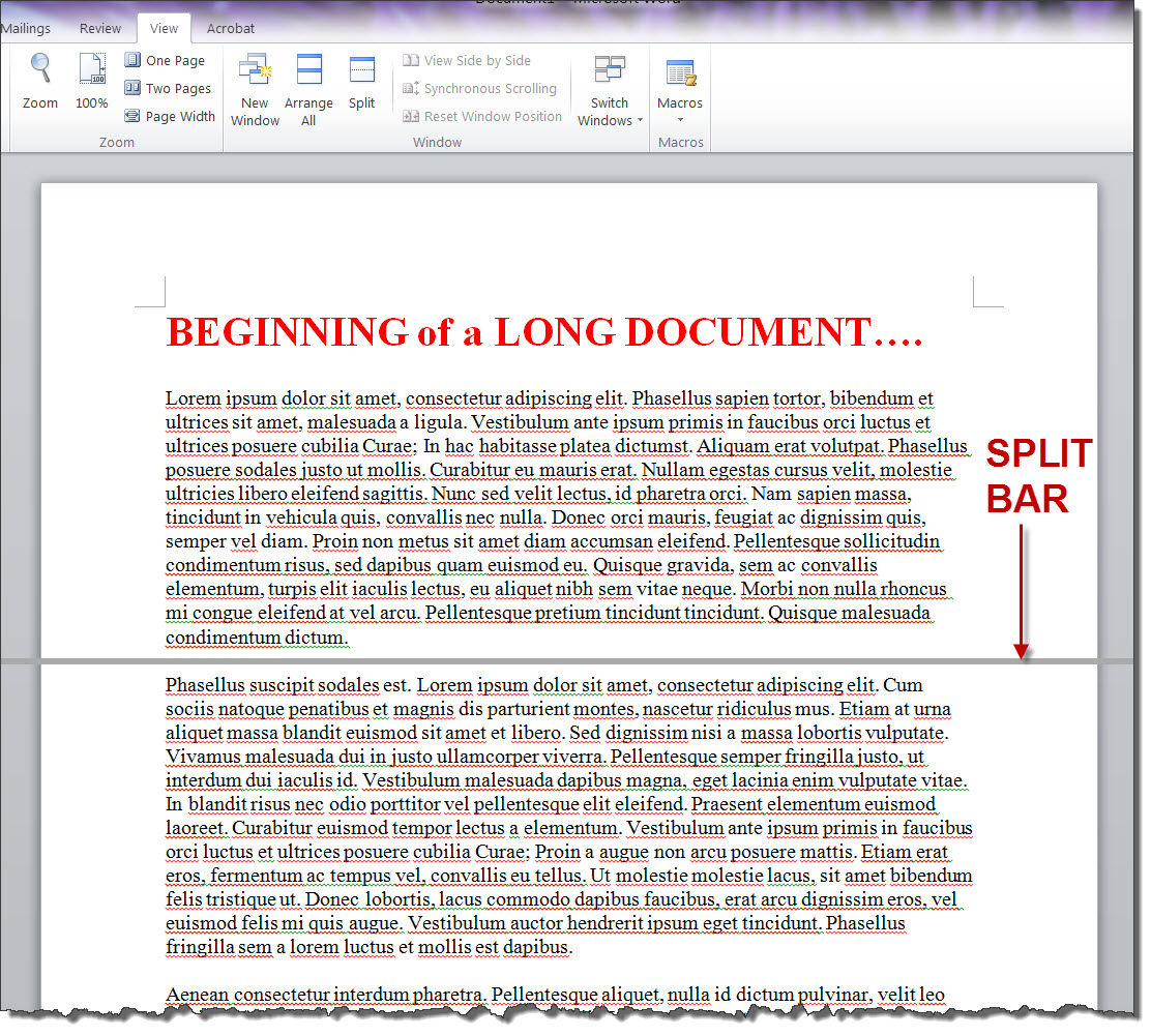 How to Split, View and Edit Two Different Parts of Your Word Document