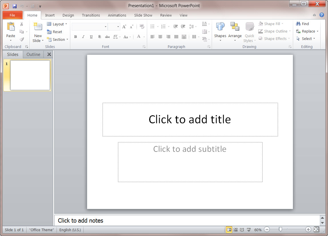 ms office presentation in powerpoint