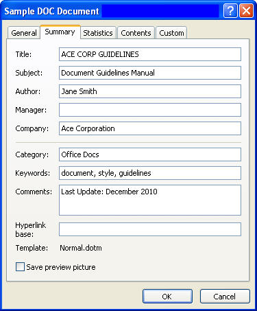 custom document properties word 2010 custom document properties word 2010