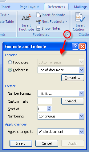 how to turn footnotes into endnotes in word 2016