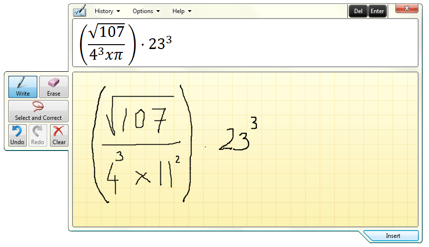how to math input panel how to math input panel