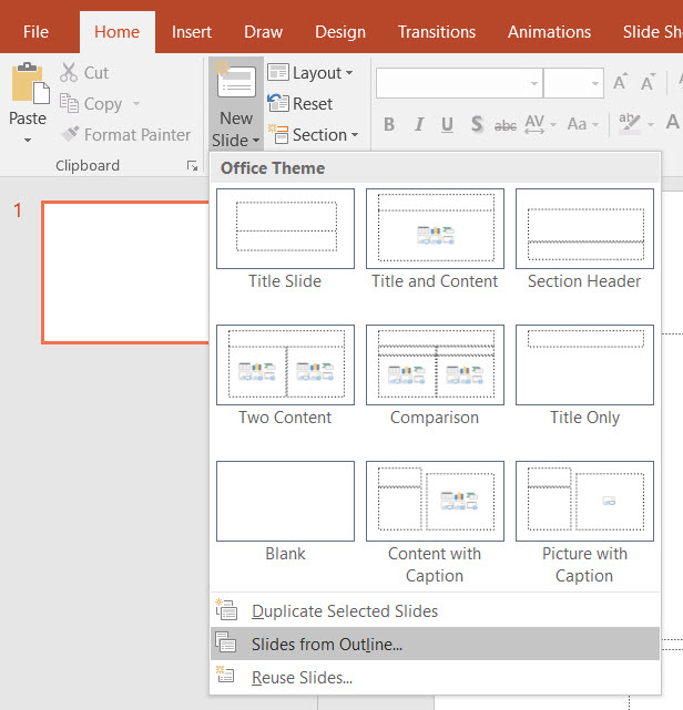 create presentation from word document